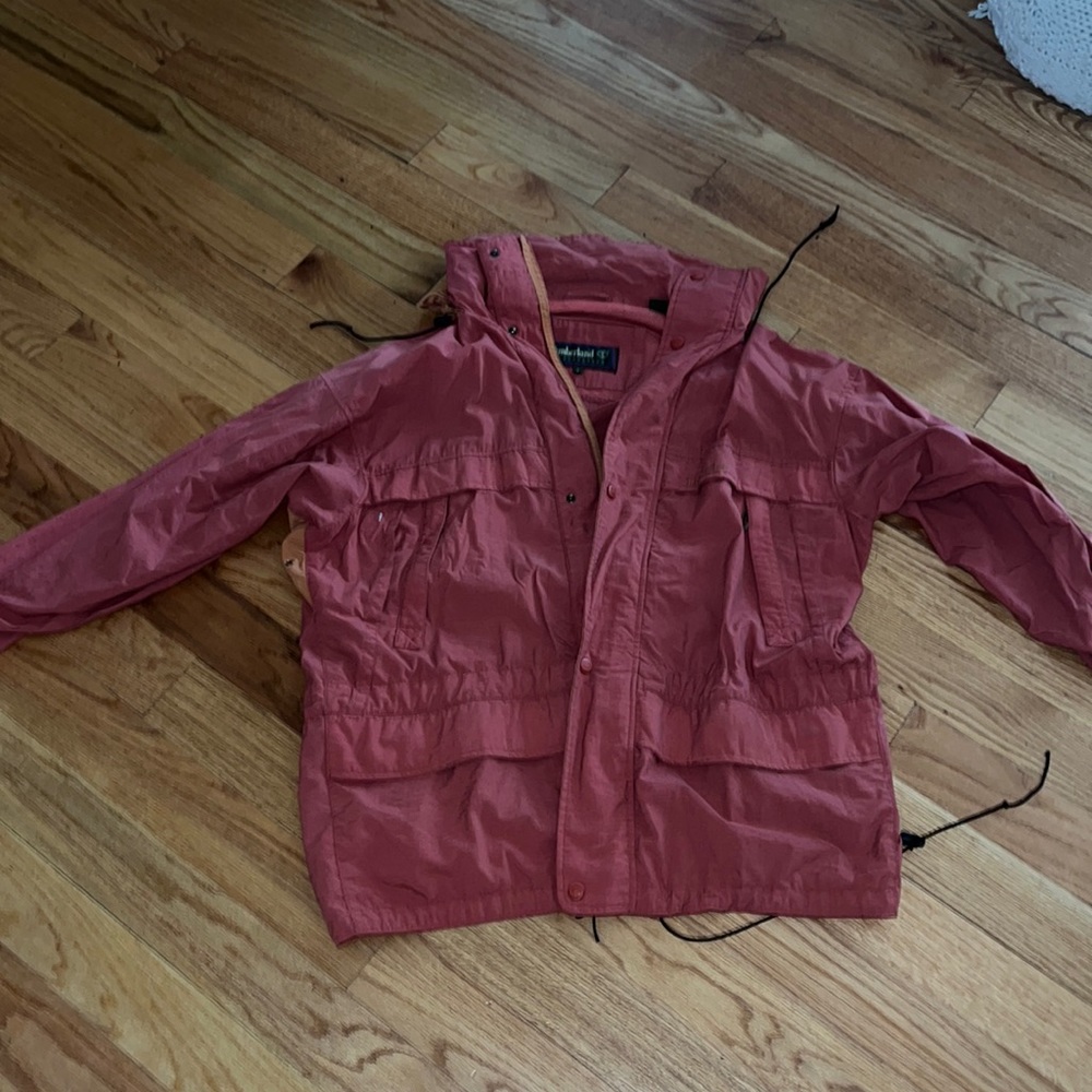 Orange red vintage timberland jacket